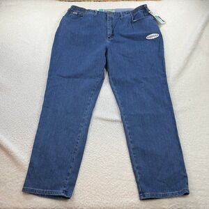 Lee‎ Jeans Women 22W Blue Side Elastic Relaxed Fit Tapered Leg Stretch Denim NEW